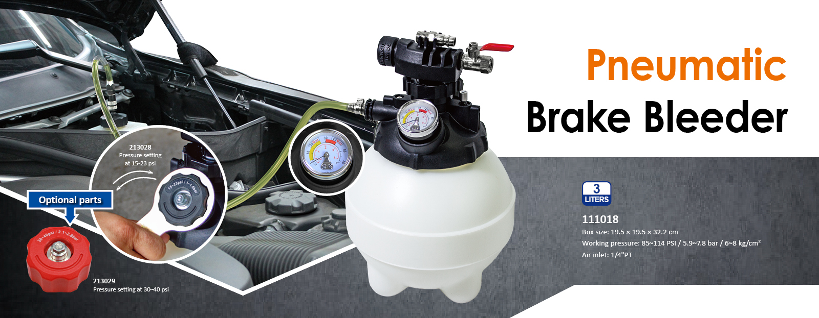 Pneumatic brake bleeder