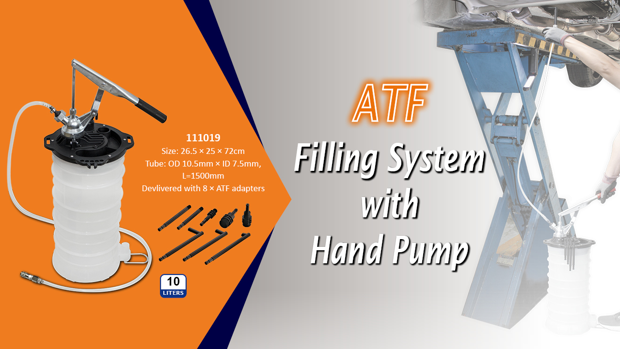 ATF filling system with hand pump