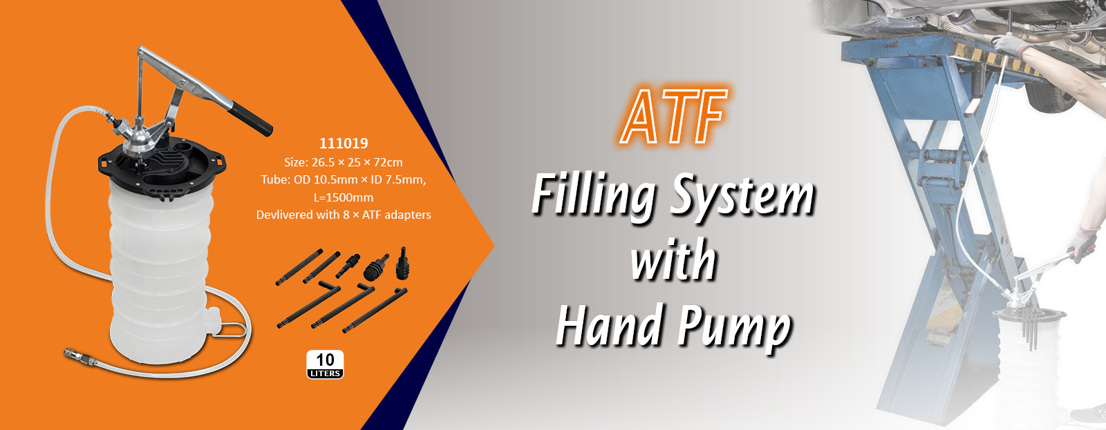 ATF filling system with hand pump